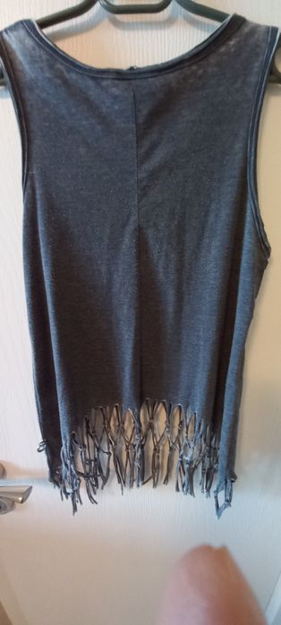 Потник с ресни и камъни (Размер XS/S)/Design Lab Boho Fringe Eagle Tank Top