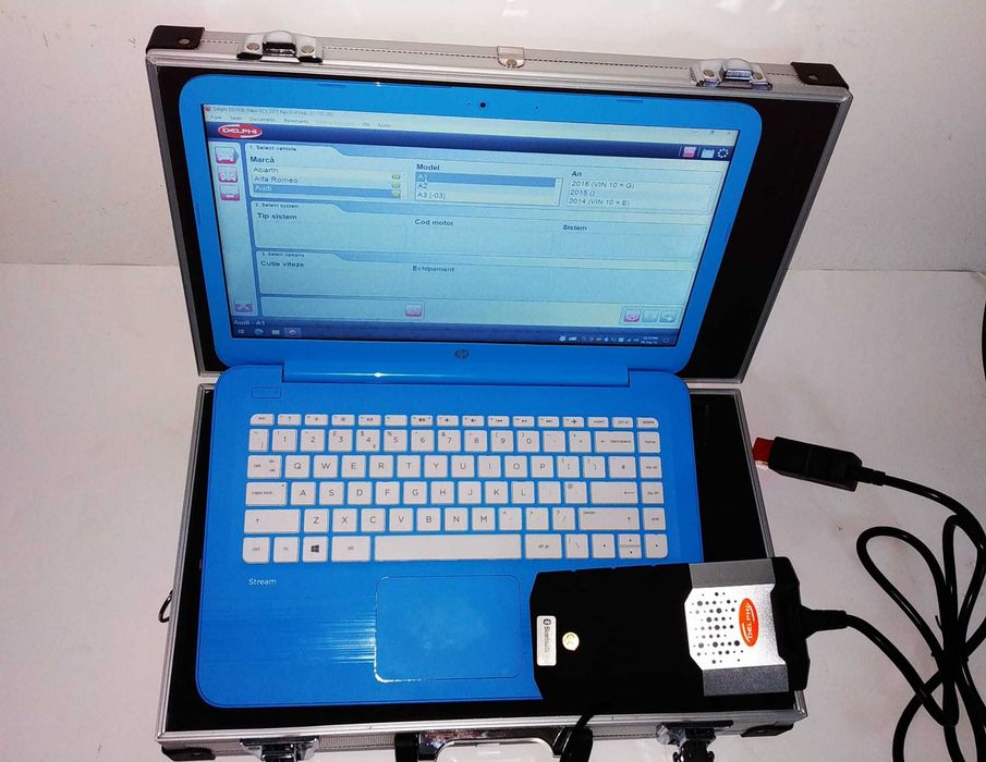 Tester auto Universal Delfi 12/24v + Laptop, Turisme si Camioane Full Activ diagnoza auto in limba romana, totul instalat si functional service auto