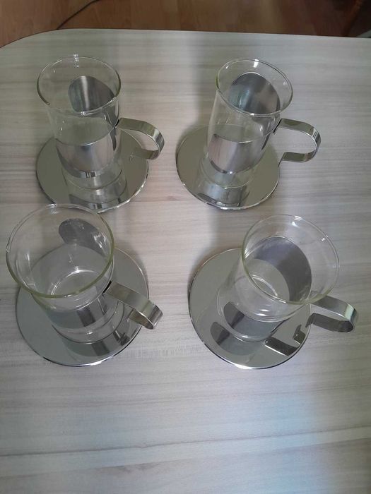 4 чаши, захарница и каничка за мляко Тайга - Цептер