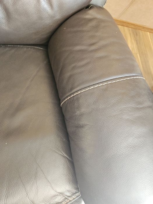 Тройка диван с релакс механизми естествена кожа