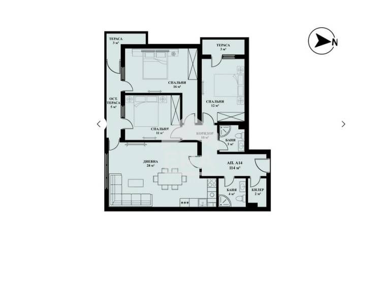 Продава се Четиристаен апартамент в София, Люлин 5 - 135 кв.м за 873 €/кв.м - Снимка #2