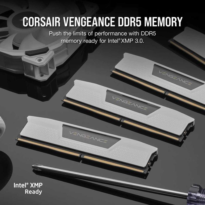ПРОМО Нова 5г Гаранция Модул за РАМ RAM DDR5 Памет Corsair Vengeance CMK32GX5M2B6000Z30W, 32 GB, 2 x 16 GB
