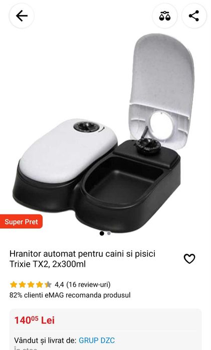 Hrănitor automat pentru pisici/caini