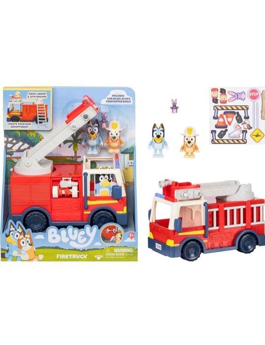НАМАЛЕНА! Оригинална BLUEY Пожарна с 2 фигури /Блуи