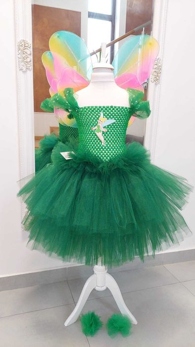 Rochita TUTU verde Zana Clopotica carpace Tinker Bell serbare carnaval