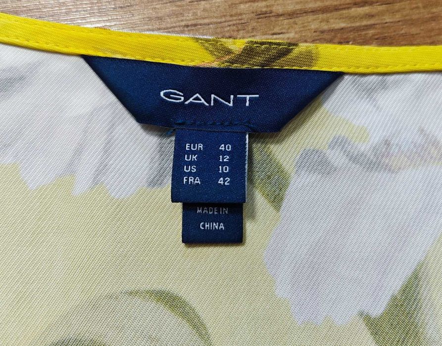 GANT Iris Floral Жълта рокля на цветя Ирис Размер UK 12 / L