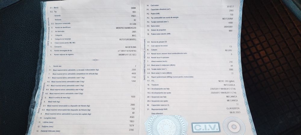 BMW X3 E83 M57 Tanc Nemtesc