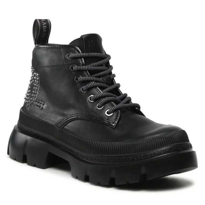 KARL LAGERFELD № 38 – Дамски боти ест кожа с лого на капси нови кутия