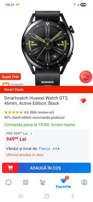 Smartwach Huawei GT 3 nou