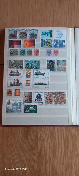 Colecție timbre Italia 1973–1991 – clasor complet – lot integral