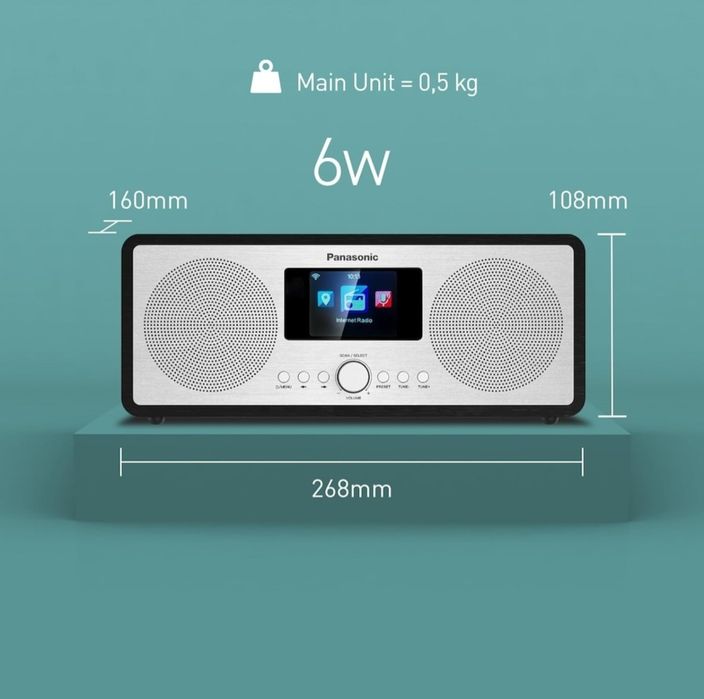 Радио Panasonic RF-D40EGK-K Интернет и DAB+/FM с Bluetooth