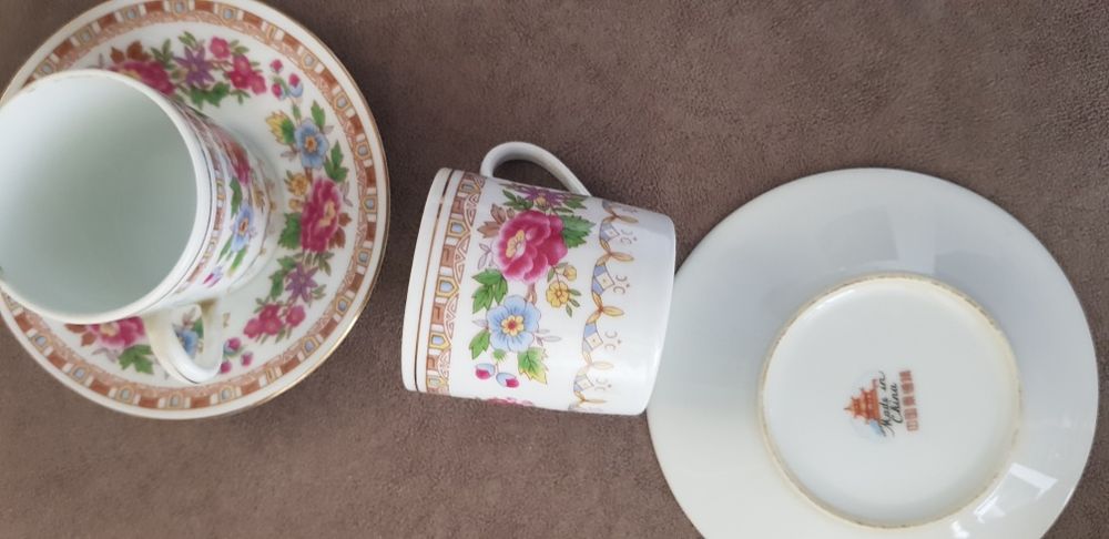 Set 6 cesti de cafea vechi din portelan fin