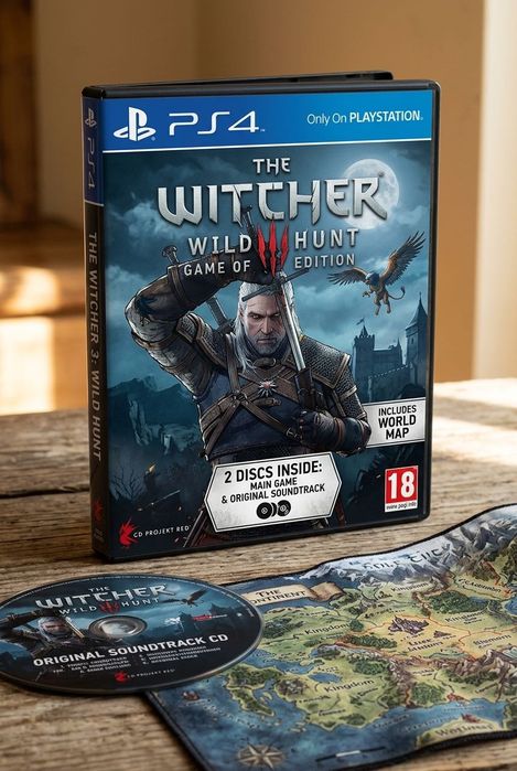 The Witcher 3: Wild Hunt колекционерско издание 2 диска и карта PS4 PS5 безплатен ъпдейт към PS5