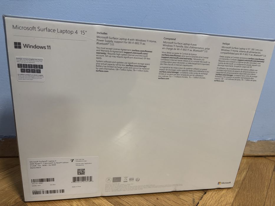 Microsoft Surface Laptop 4 15” (AMD Ryzen 7 / 16GB RAM / 512GB SSD, Matte Black)