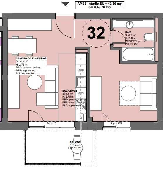 Apartament 2 camere / studio dublu