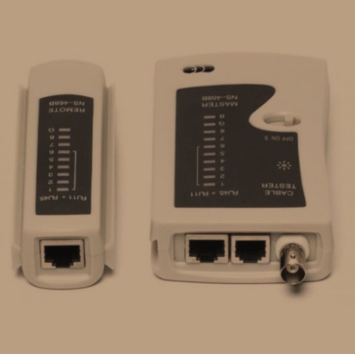 Tester Cabluri Netrack,RJ11/RJ12/RJ45 BNC/UTP/FTP/STP,Nou Alb cu Negru