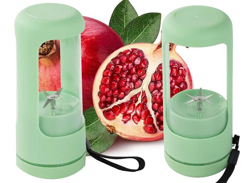 Shaker portabil smoothie si proteine 450ml cu 6 lame inox USB 2000mAh