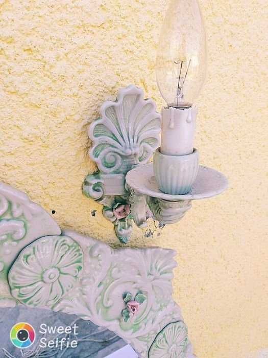 Oglinda din portelan cu doua aplice perete