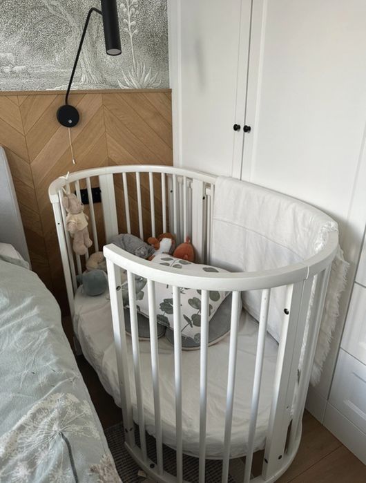 Pătuț Stokke Sleepi Mini + Extensie Bed + 2 saltele + suport baldachin