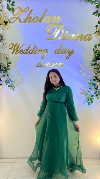 Платье зеленая