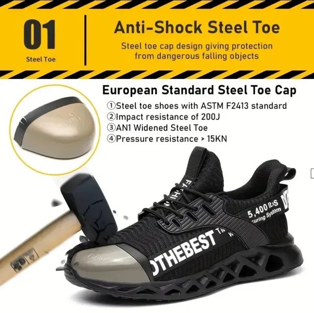 Мъжки работни обувки с метално бомбе