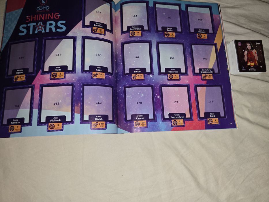 Album complet,nelipit,Topps EuroWomens 2025, 250 lei