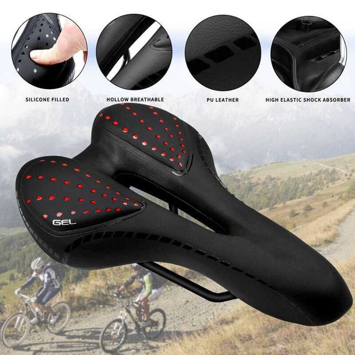 Гелова седалка за велосипед FENIX, PU кожа, Анатомична, Вентилирана