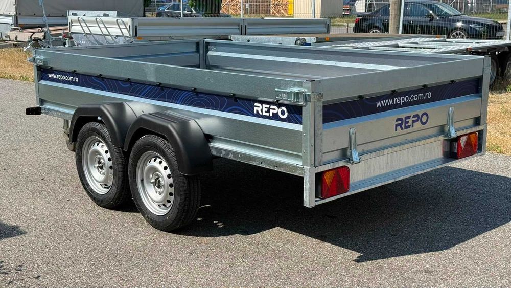 Remorca auto 750kg,REPO 2 AXE 260x150x39 basculabila,RAR inclus si Nr rosu,produs in Romania