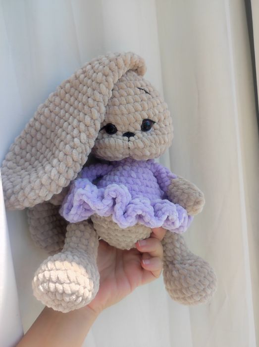 Плетено Зайче със скрънчи ластик