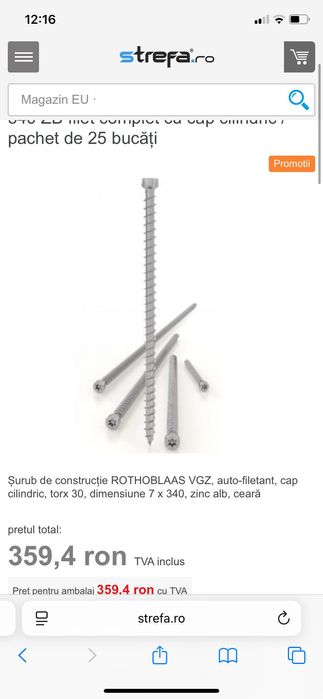Suruburi lemn dgz 7x340 cu cap cilindric