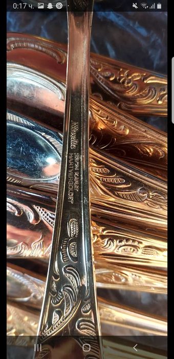 Прибори с твърдо златно покритие 48бр