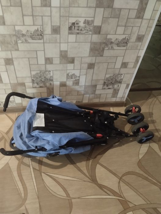 Коляска трость синяя