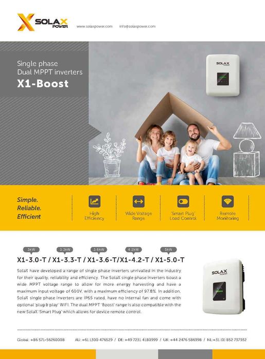 Соларен мрежов инвертор Solax X1-3.0-T-D