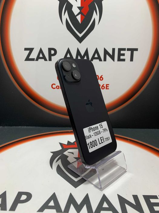 Zap Amanet Vitan - iPhone 15 - Black - 128GB - 79%