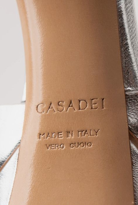 Sandale piele Casadei argintii