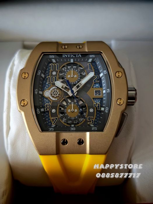INVICTA Strada Yellow/Gold 47 mm, Инвикта нов мъжки часовник