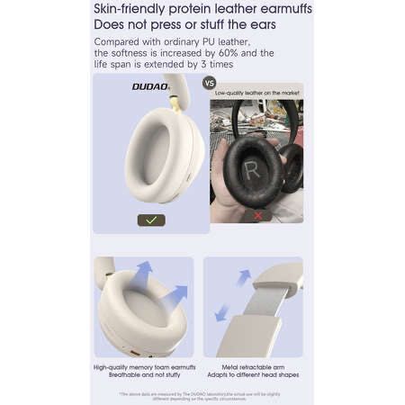 Casti wireless Dudao X22 Max ANC Bej