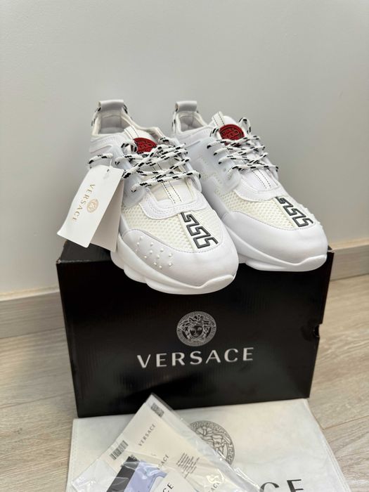 Adidasi VERSACE Chain Reaction White - Produs Nou - Full Box, Unisex