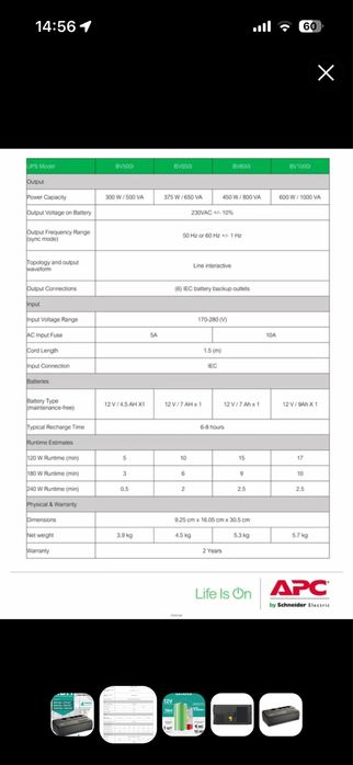 ибп АРС BV1000I-GR