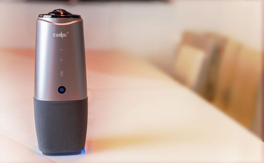 Coolpo AI Huddle Pana 4K 360 градуса камера за видеоконференции с микрофон, високоговорител и изкуствен интелект