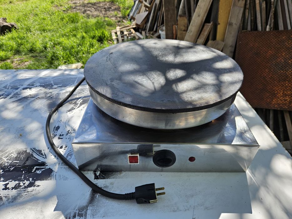 Котлон за Палачинки на Ток ф-40см. Стоманена Плоча гладка  неръждавейка конструкция  монофазна 3kw.