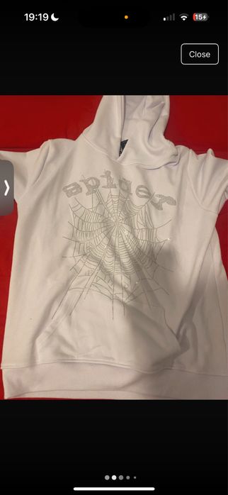 Hanorac spider alb cu pietricele