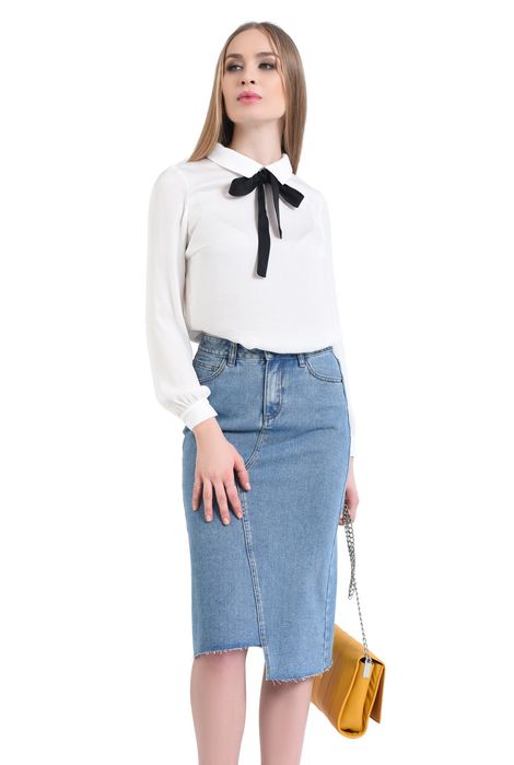 Fusta asimetrica din denim  Poema