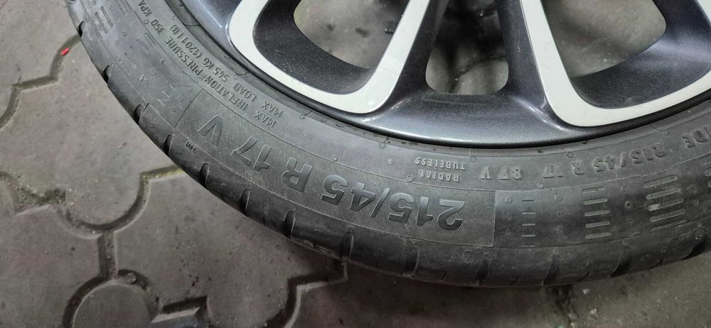 Jante r17 Opel 3154 cu anvelope  215/45/17 Continental