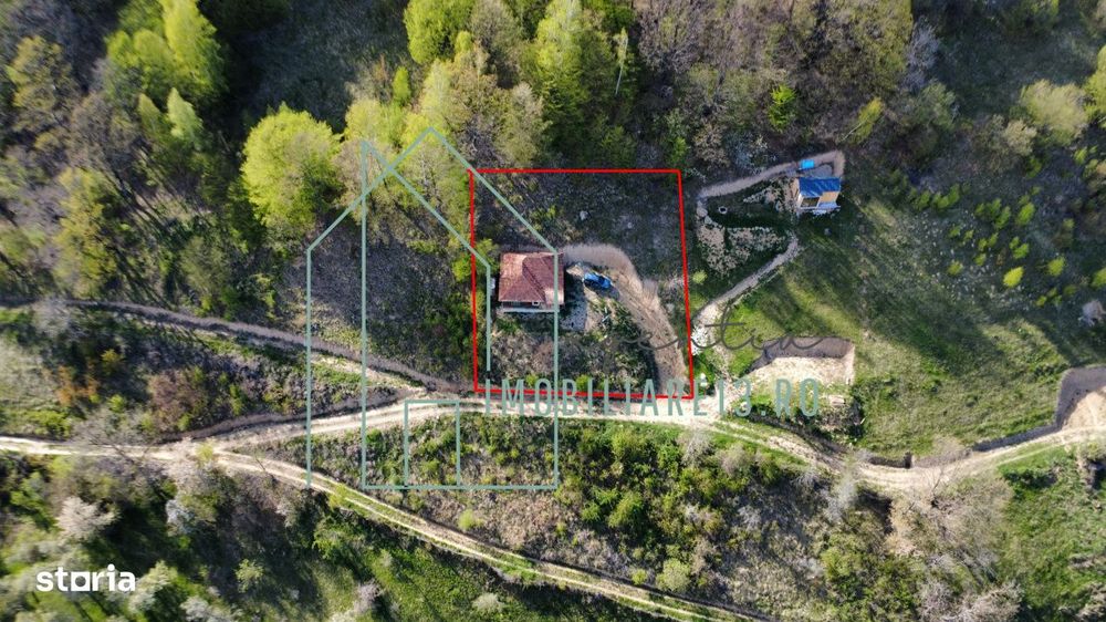 Teren panoramic cu cabana traditionala din barne – 4 km de Sugag, Al