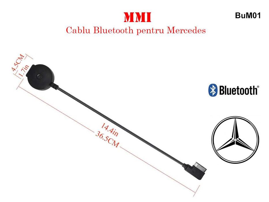 Cablu Adaptor Bluetooth USB MMI AMI MDI Mercedes A B C E S GL ML C E