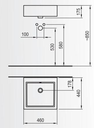 Умивалник за баня 46×44