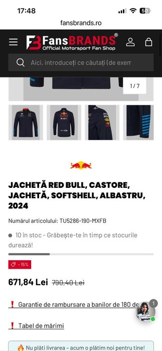 Geaca jacheta Red Bull