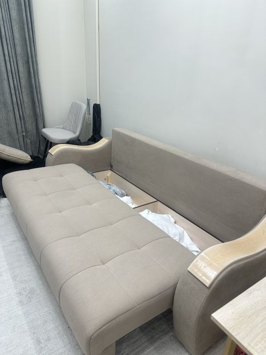 раскладной диван+кресло(7 подушек)