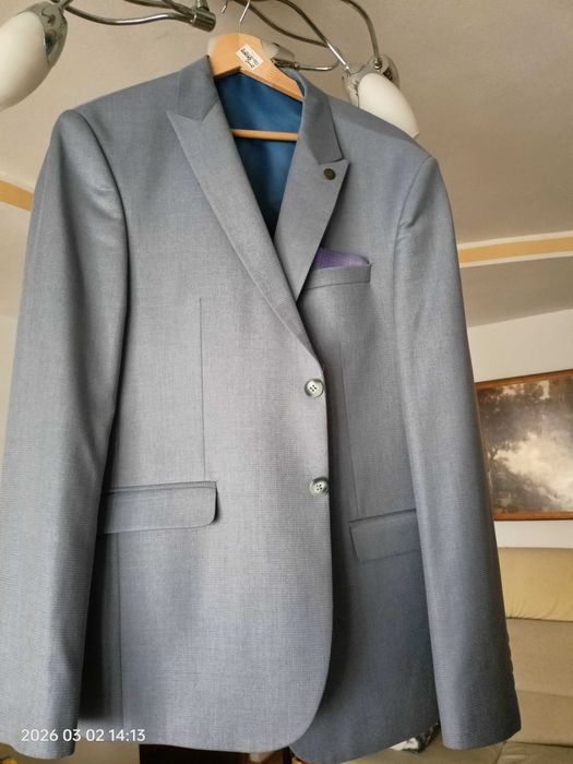 Costum gri lână barbati Marios, marimea 54